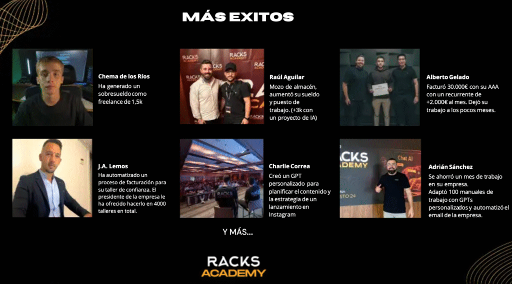 casos de éxito alumnos racks academy inteligencia artificial