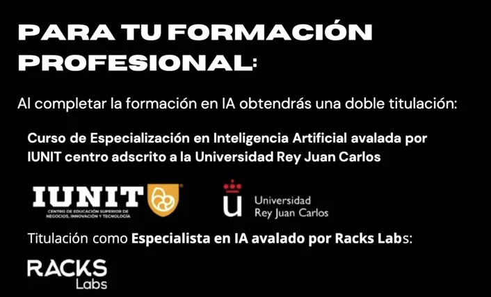titulacion especialista en inteligencia artificial iunit urjc racks academy opiniones