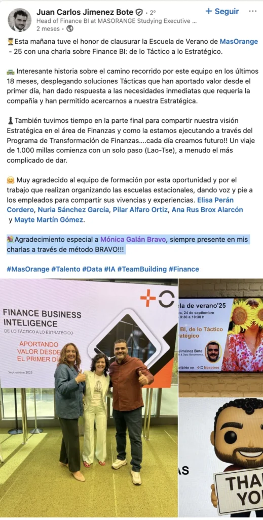 Juan Carlos Jimenez Bote agradeciendo a Mónica Galán