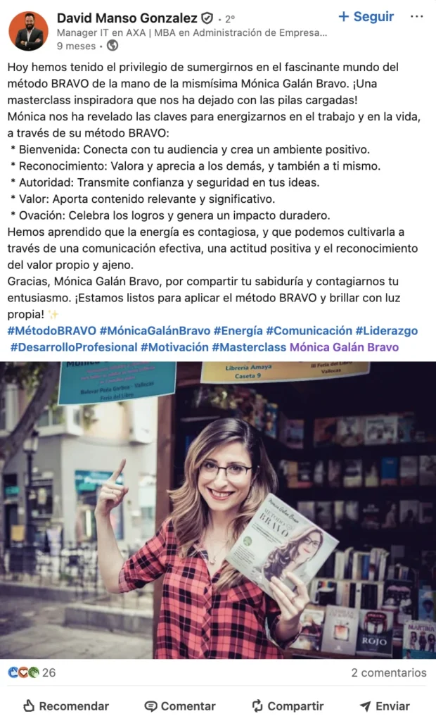 David Manso González tras su experiencia con Mónica Galán